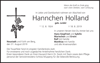 Anzeige von Hannchen Holland von MGO