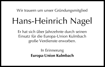 Anzeige von Hans-Heinrich Nagel von MGO