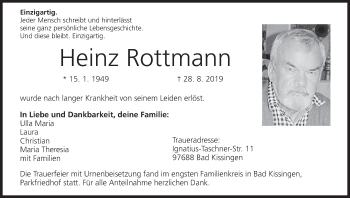 Anzeige von Heinz Rottmann von MGO