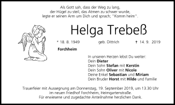 Anzeige von Helga Trebeß von MGO