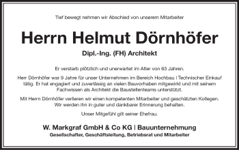 Anzeige von Helmut Dörnhöfer von MGO