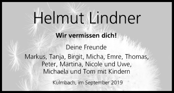 Anzeige von Helmut Lindner von MGO