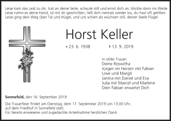 Anzeige von Horst Keller von MGO