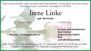 Anzeige von Irene Linke von MGO