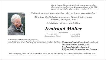 Anzeige von Irmtraud Müller von MGO