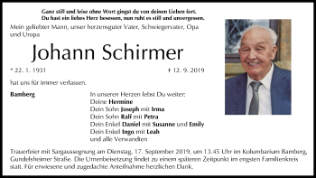 Anzeige von Johann Schirmer von MGO