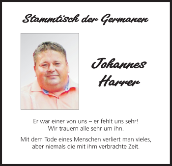 Anzeige von Johannes Harrer von MGO