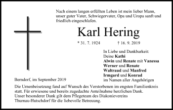 Anzeige von Karl Hering von MGO