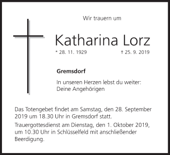 Anzeige von Katharina Lorz von MGO