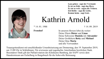 Anzeige von Kathrin Arnold von MGO