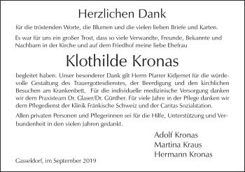 Anzeige von Klothilde Kronas von MGO