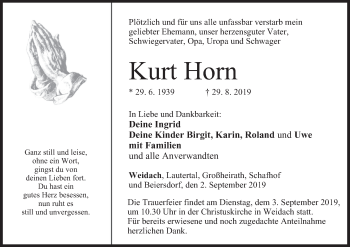 Anzeige von Kurt Horn von MGO