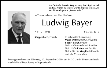 Anzeige von Ludwig Bayer von MGO