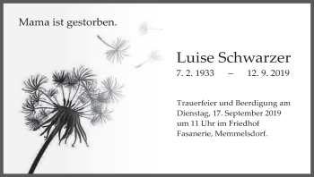 Anzeige von Luise Schwarzer von MGO