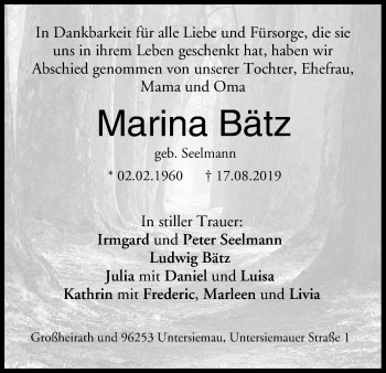 Anzeige von Marina Bätz von MGO