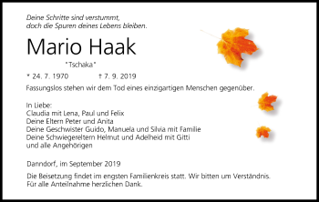 Anzeige von Mario Haak von MGO