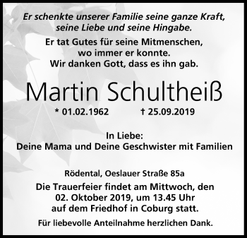 Anzeige von Martin Schultheiß von MGO