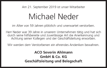 Anzeige von Michael Neder von MGO