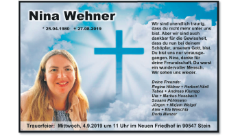 Anzeige von Nina Wehner von MGO
