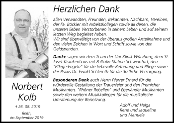 Anzeige von Norbert Kolb von MGO