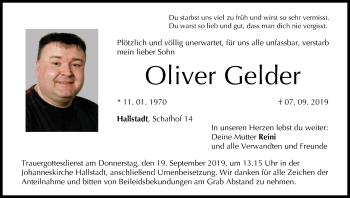 Anzeige von Oliver Gelder von MGO