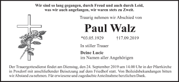 Anzeige von Paul Walz von MGO