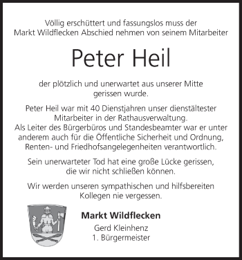 Anzeige von Peter Heil von MGO
