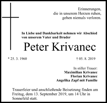 Anzeige von Peter Krivanec von MGO