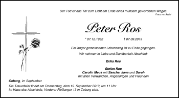 Anzeige von Peter Ros von MGO