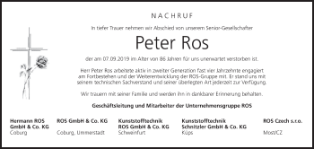 Anzeige von Peter Ros von MGO