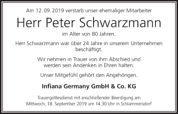 Anzeige von Peter Schwarzmann von MGO