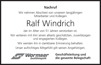 Anzeige von Ralf Windrich von MGO