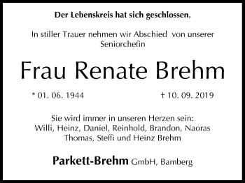 Anzeige von Renate Brehm von MGO
