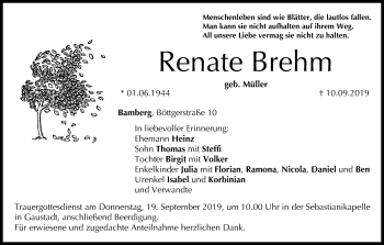 Anzeige von Renate Brehm von MGO