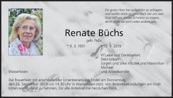 Anzeige von Renate Büchs von MGO