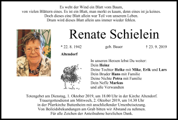Anzeige von Renate Schielein von MGO