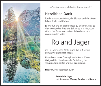 Anzeige von Roland Jäger von MGO