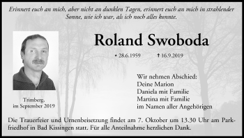 Anzeige von Roland Swoboda von MGO