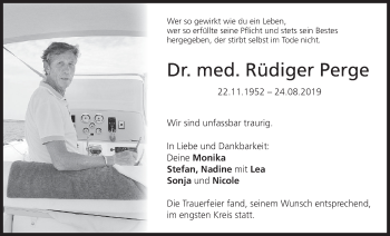 Anzeige von Rüdiger Perge von MGO
