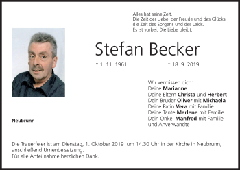 Anzeige von Stefan Becker von MGO