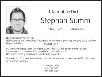 Anzeige von Stephan Summ von MGO