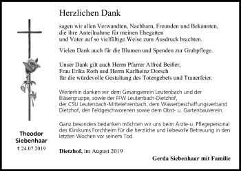 Anzeige von Theodor Siebenhaar von MGO