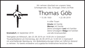 Anzeige von Thomas Göb von MGO