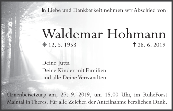 Anzeige von Waldemar Hohmann von MGO