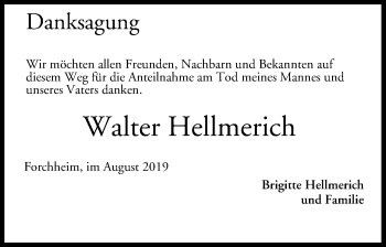 Anzeige von Walter Hellmerich von MGO
