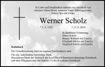 Anzeige von Werner Scholz von MGO
