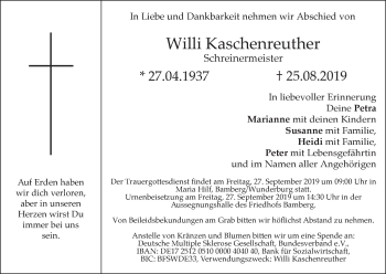 Anzeige von Willi Kaschenreuther von MGO
