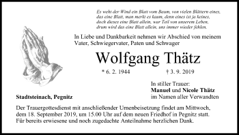 Anzeige von Wolfgang Thätz von MGO