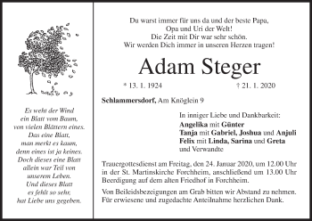 Anzeige von Adam Steger von MGO