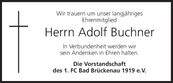 Anzeige von Adolf Buchner von MGO